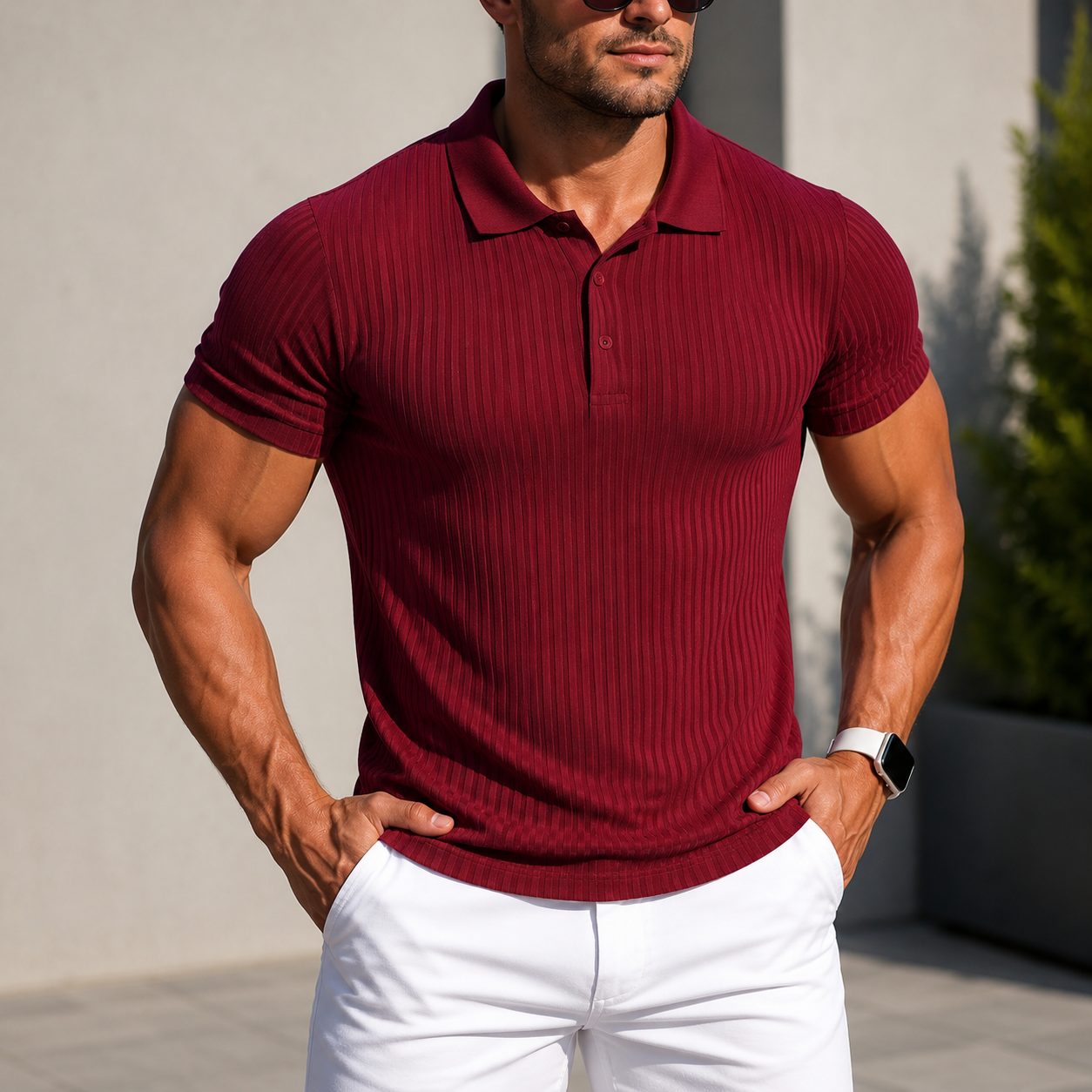 New Summer Polo Men Solid Stripe Fitness Elasticity Short Sleeve Polo Shirts for Men Fashion Stand Collar Mens Shirts